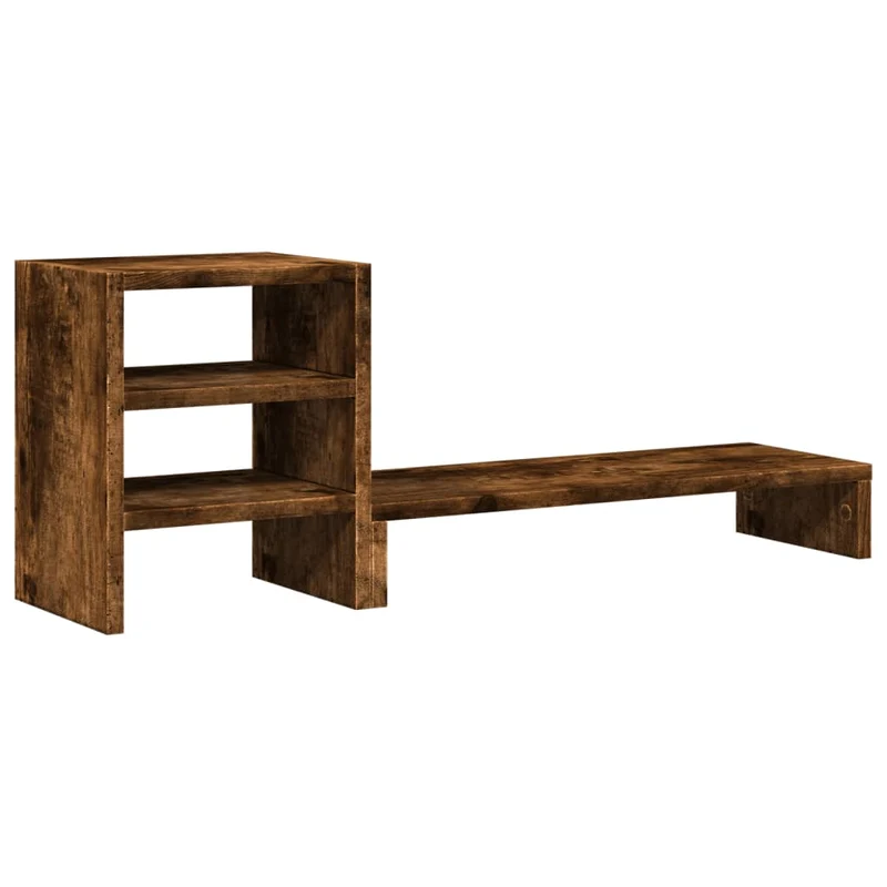 Support de moniteur table meuble bureau et organisateur de bureau bois d'ingénierie marron 02_0044950