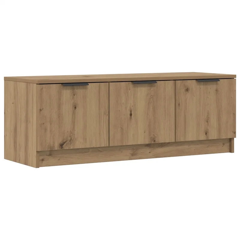 Meuble TV avec rangement contemporain salon 102 x 35 x 36 cm en bois d'ingénierie chêne artisanal 02_0050985