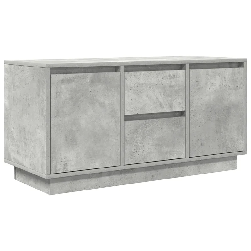 Meuble TV avec éclairage LED espace de rangement 100 x 41 x 50 cm en bois d'ingénierie gris béton 02_0051620