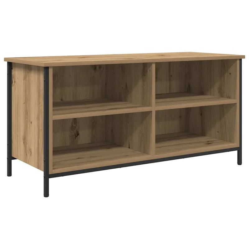 Meuble TV moderne polyvalent avec étagères 100 x 40 x 50 cm en bois d'ingénierie chêne artisanal 02_0052749