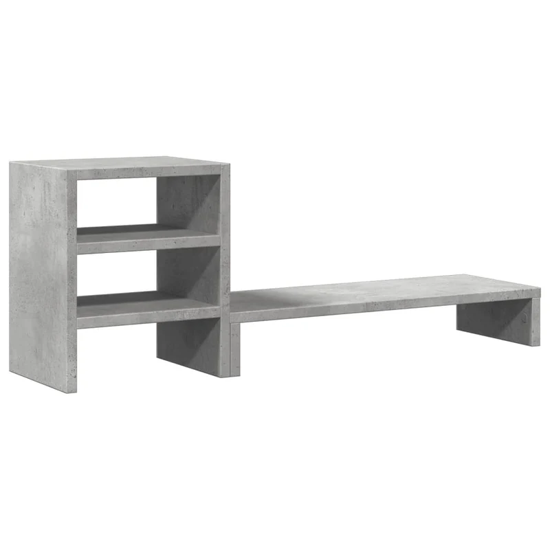 Support de moniteur table meuble bureau et organisateur de bureau bois d'ingénierie gris 02_0044955