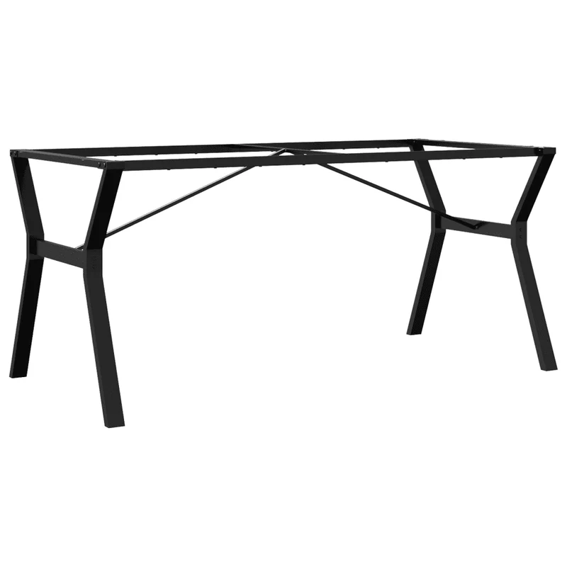 Pieds de table à manger cadre en Y 160 x 80 x 73 cm robustes design industriel en acier noir 02_0047263