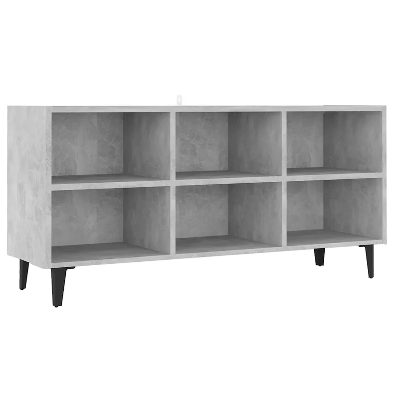 Meuble TV moderne avec compartiments 103,5 x 30 x 50 cm en bois gris béton 02_0047863