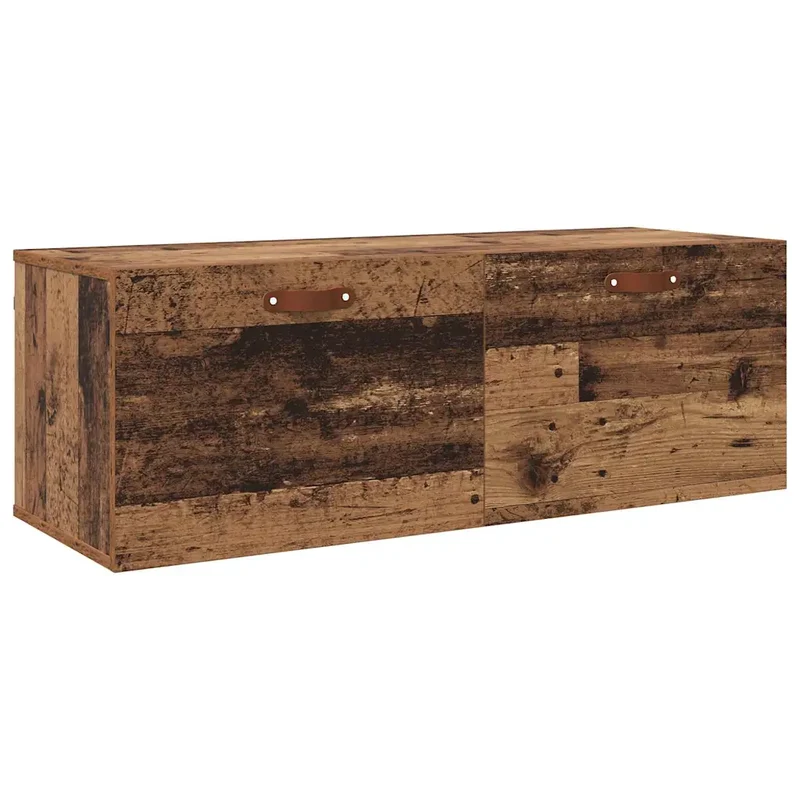 Armoire murale moderne pratique avec 2 étagères 100 x 36,5 x 35 cm en bois d'ingénierie bois ancien 02_0052497