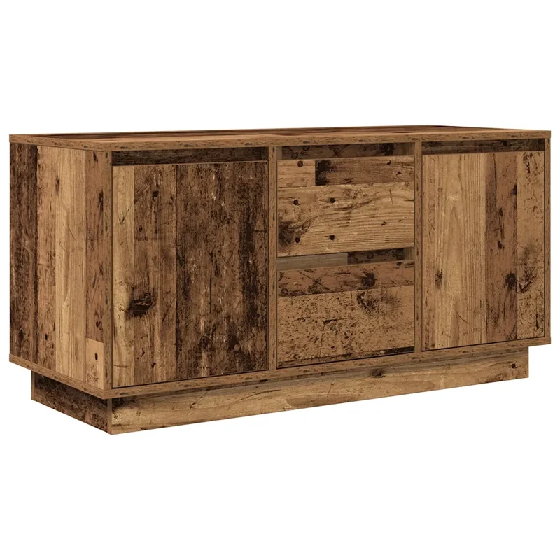 Meuble TV avec éclairage LED espace de rangement 100 x 41 x 50 cm style moderne en bois vieux bois 02_0051624