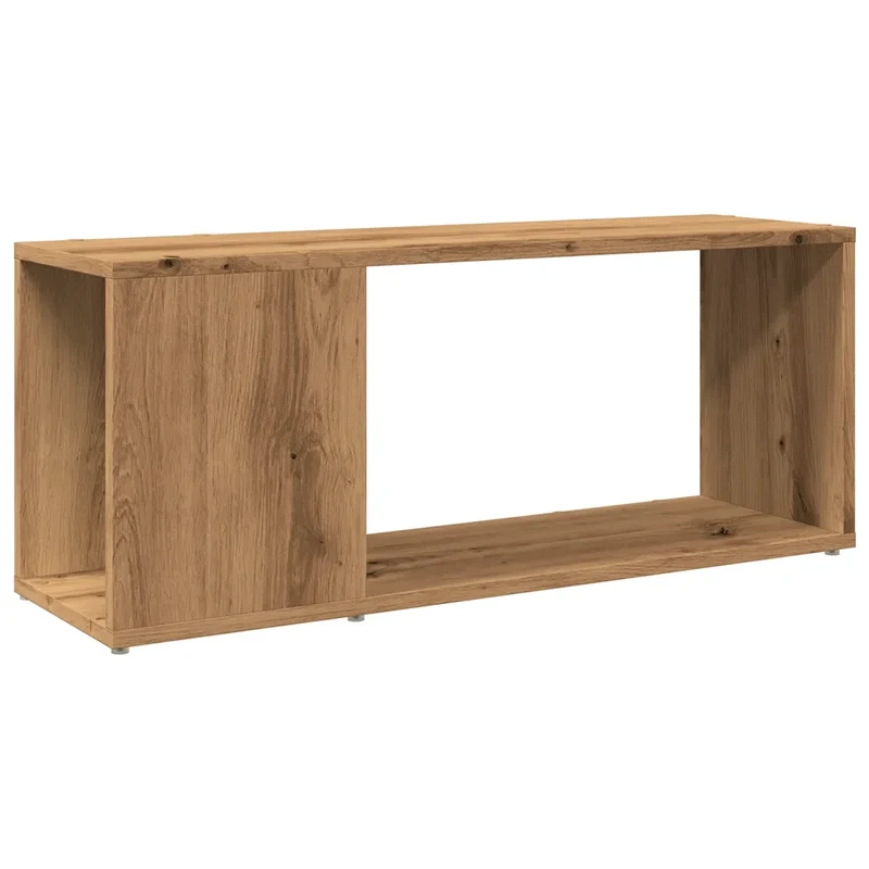 Meuble TV design moderne rangement 80 x 24 x 32 cm en bois d'ingénierie chêne artisanal 02_0050937