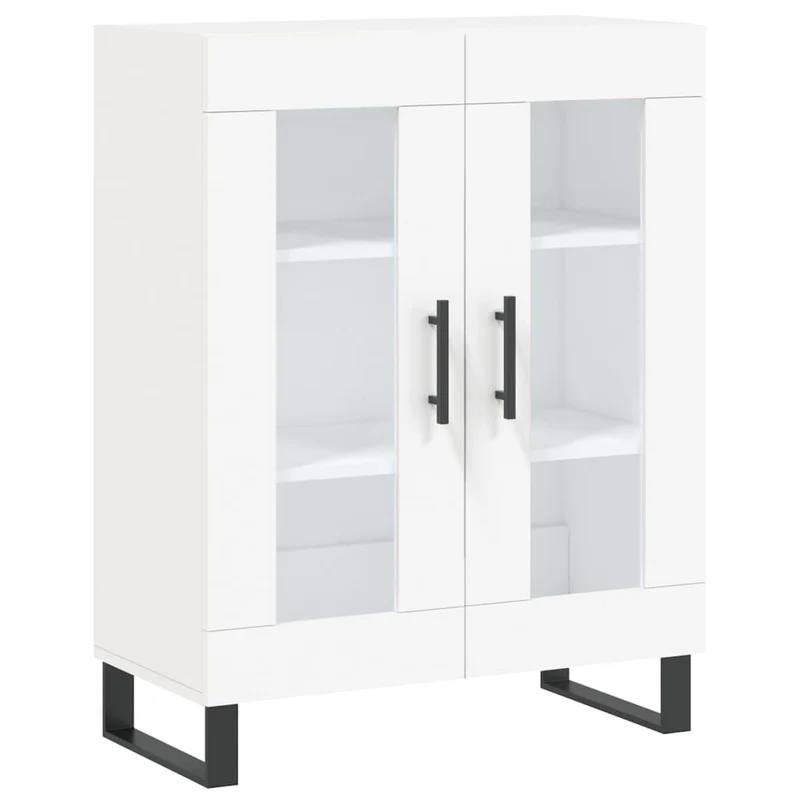 Buffet bahut commode armoire meuble de rangement organisateur cuisine salle de séjour salon 69,5 x 34 x 90 cm bois d'ingénierie blanc 02_0030445