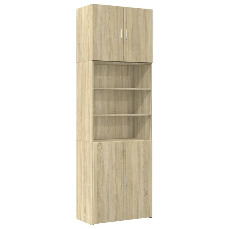 Buffet bahut commode armoire meuble de rangement organisateur cuisine salle de séjour salon haut sonoma 80 x 42,5 x 249 cm bois d'ingénierie marron 02_0034212