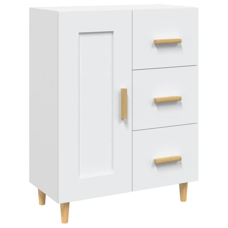 Buffet bahut commode armoire meuble de rangement organisateur cuisine salle de séjour salon 69,5 x 34 x 90 cm bois d'ingénierie blanc 02_0030451