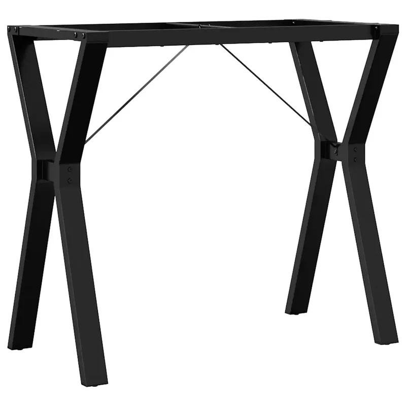 Pieds de table à manger cadre en Y 80 x 40 x 73 cm robustes faciles à installer style industriel en acier noir 02_0047260