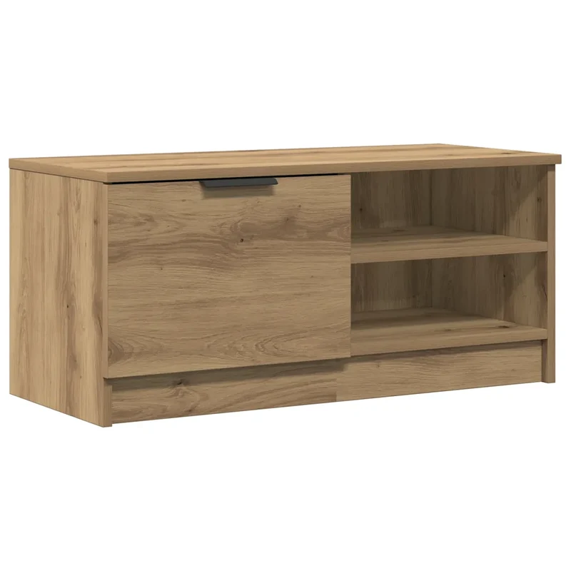 Meuble TV moderne avec rangement pratique 80 x 35 x 36 cm en bois d'ingénierie chêne artisanal 02_0050950
