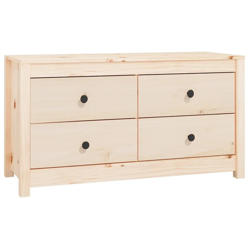 Armoire latérale pratique rustique rangement 100 x 40 x 54 cm en bois de pin naturel 02_0048464