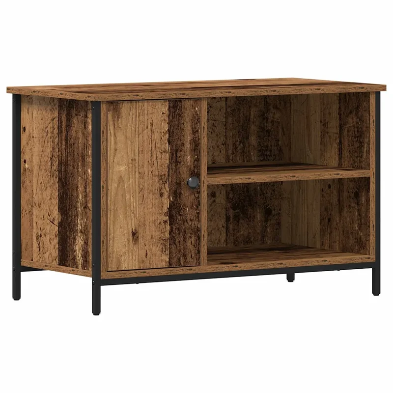 Meuble TV rectangulaire moderne avec rangement pratique salon 80 x 40 x 50 cm en bois ancien 02_0051823