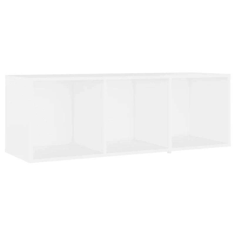 Meuble TV classique 107 x 35 x 37 cm avec 3 compartiments moderne pratique en bois d'ingénierie blanc 02_0047858