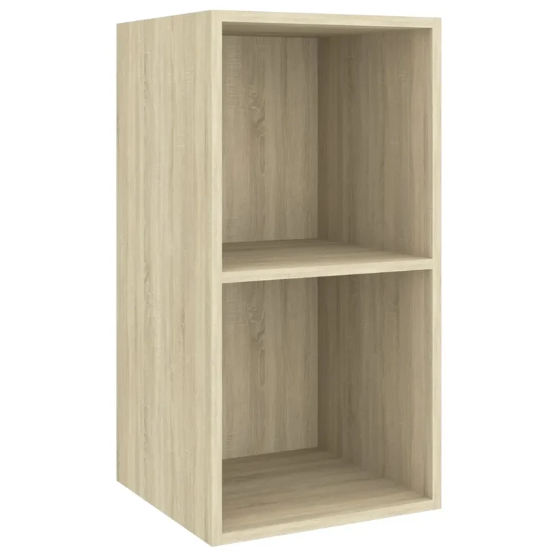 Meuble TV mural rangement modulable moderne 37 x 37 x 72 cm en bois d'ingénierie chêne sonoma 02_0047850